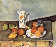 Paul Cezanne table of milk and fruit USA oil painting artist